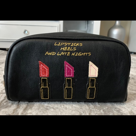 Black Makeup Bag with Lipstick Patches - Picture 1 of 4